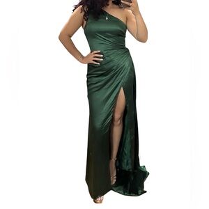 Green One Shoulder Wedding Guest/Formal/Black Tie Event Dress